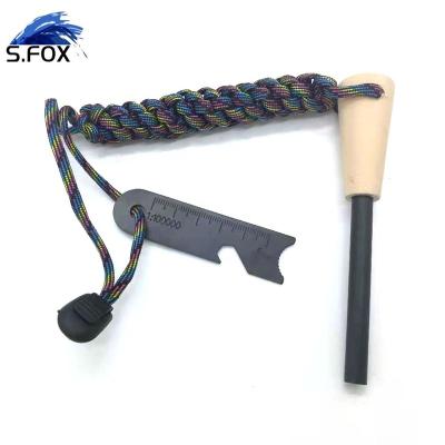 China Durable Outdoor Survival Increasing Emergency Use OEM Para Rope 550 Color Wood Fire Starter Kit for sale