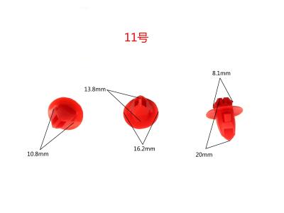 China Push Type Universal Nylon Auto Clips , Red Plastic Car Door Snap Rivets for sale