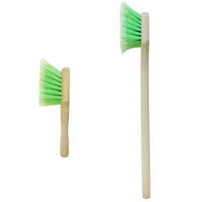 China Car Wheel Cleaning Green Car Wheel Detail Wash Brush With Plastic Handle for sale