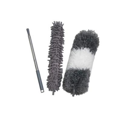 China Car ESD 3PCS Microfiber and Chenille Telescopic Flexible Duster Set with Extendable Handle for Cleaning for sale