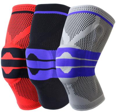 China Adjustable Elasticity Fitness Breathable Basketball Silicone Sports Knee Pads For Cycling And Running Support Band Knitted Knee Pads for sale