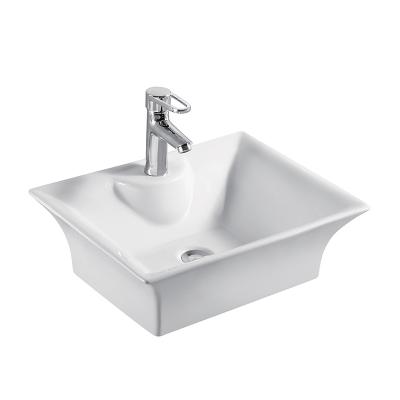 China White Square Stocked Form European American Style Above Counter Wash Basin for sale