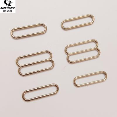 China Underwear Swimwear Buckle 22mm Bra Buckle 22mm Silver Zinc Alloy Strap Slot Ring And Slider for sale