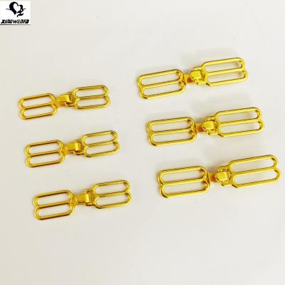 China Nickel Free Bra Strap Butterfly Buckle Gold Alloy Bra Strap Fasten Buckle Bra Strap Metal Connector for sale