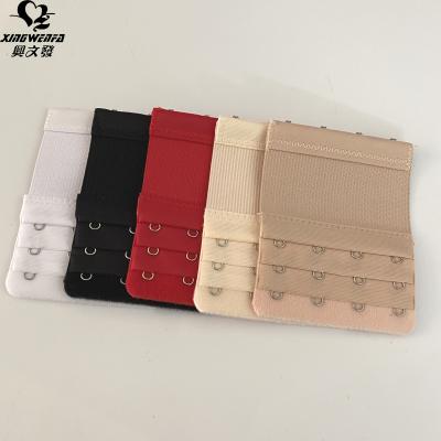 China Underwear 3*4 75mm Elastic Polyester Bra Hook And Eye Band Bra Supplement for sale