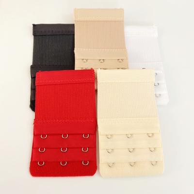 China Polyester Fabric 3*3 57mm Elastic Bra Hook And Eye Band Bra Supplement for sale