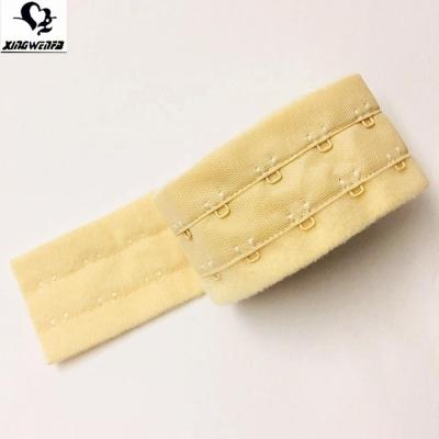 China Underwear Two Rows 42mm Width Polyester Long Hook And Eye Tape for sale