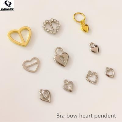 China Underwear Accessories Bra Bow Heart Pendent Shape Pendant Charm for sale