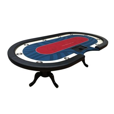 China Casino Club Poker Table 96 Inch Casino Crab Legs with LED Lights USB Charging Table Tiger Claw Leg Jack Texas Hold Em Custom Casino for sale