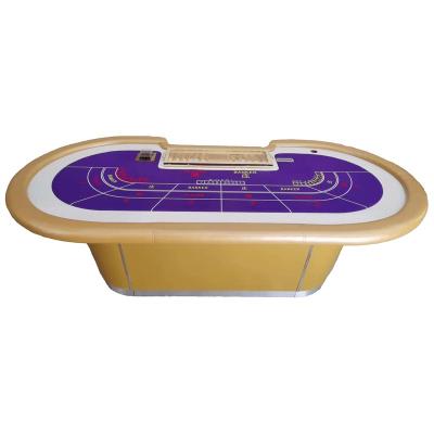 China Luxury Round Baccarat Casino Baccarat Table Game Board Half LED Poker Table for sale