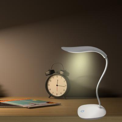 China Modern Bedroom Night Light USB Rechargeable Three-speed Dimming Lamp Cute Dorm Learning Reading Eye Protection LED Desk Table Lamp for sale