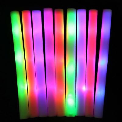 China Wholesale Low Price Foam Led Flashing Glow Sticks Multicolor 19 Inch LED Flashing Light Up Foam Stick Wand for sale