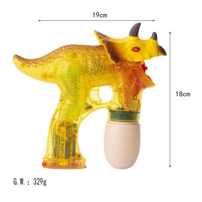 China Kids Toys Light Up Gun Transparent Animal Shape Shooter Water Bubble Toy Dinosaur Bubble Blowing Flashing Gun for sale