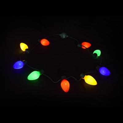 China LED Necklace LED Light Up Large Light Bulb Shaped Necklace Light Bulb Necklace For Christmas Decoration Supplies for sale