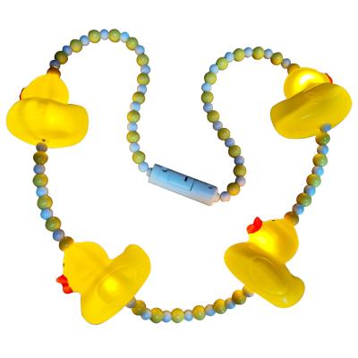 China Yellow LED Party Supplier Beads Necklace LED Duck Light Flashing Necklace for sale