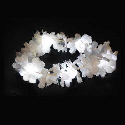 China 2022 New Arrival LED Necklace LED Light Up Hawaiian Flower Garland Leis For Festival Party Necklace for sale