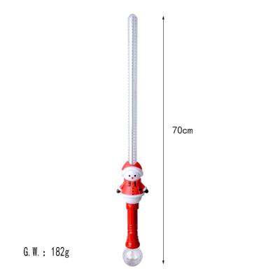 China Children's LED Snowman Toy Colorful Glow Stick Light Sword Toys Shark LED Magic Wand Flashing Lightsaber Kids Gifts for sale