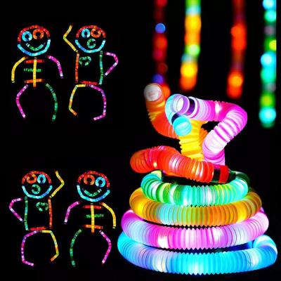 China Wholesale 2022 LED Plastic Colorful Pipe Noise Gifts LED Sensory Toys Easter Light Up Blow Tubes Toys For Kids for sale