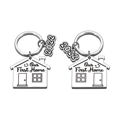 China New Fashionable White House Key Chains Metal Key Chain House For Promotion Gifts Custom Logo for sale