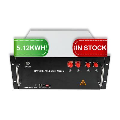 China Real Home Appliances Capacity 51.2V 5kwh Lithium Ion Iron Phosphate 51.2v 100ah Rack Mounted Storage Battery for sale