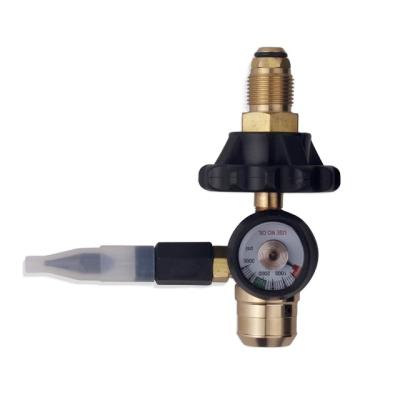 China Customers Full Brass Balloon Inflator Helium Pressure Regulator With Hand Wheel for sale