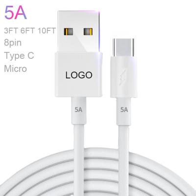 China MP3/MP4 Player DASHENG White USB 3.0 Fast Charging 5A Data Cable For Micro Type C Mobile Phone Charger for sale