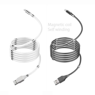 China MP3/MP4 Player Magnetic Coil 3A 5A Data USB Palladium Self-Winding Fast Charging Cable for sale