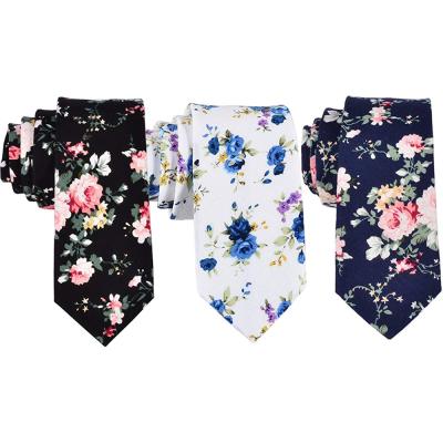 China Wholesale Men's Styles Necktie Wedding Party Floral Skinny Cotton Ties Stocking Tie for sale