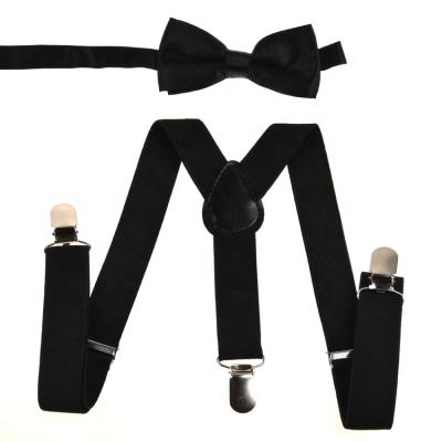 China For Mens Shirts Or Promotions Gifts Colorful Woven Suspender Clips With Adjustable Suspenders Bowtie Set Baby Bow Tie Set Gift Boys For Kids for sale