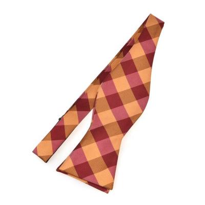 China Hot selling dobby fashion bow tie high quality polyester plaid self large bow tie for sale