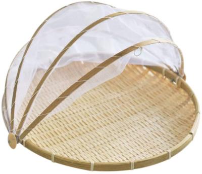 China Folding Hand-Folded Insect Repellent for Storing Fruits and Vegetables, Bread, Blanket Bamboo Gauze Basket Picnic Outdoor Picnic for sale