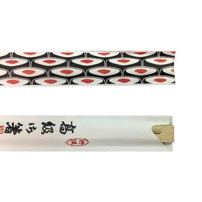 China Disposable Customized Printed Sleeves Bulk Biodegradable Round Disposable Bamboo Chopsticks Chopsticks for sale