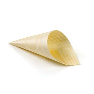 China Disposable Catering Supplies Disposable Food Wooden Cones for sale