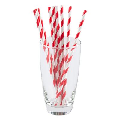 China Disposable Red Straight Shape Smoothie Strip Cocktail Paper Biodegradable Straw for sale