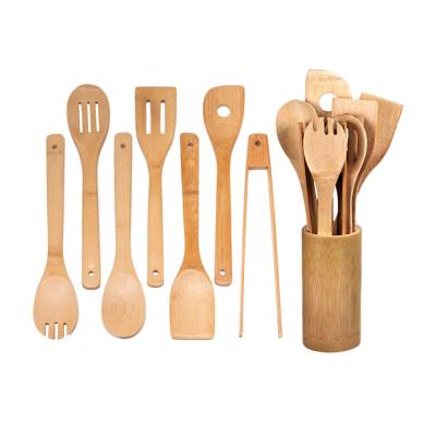 China Sustainable Bamboo Kitchenware Cooking Tools Kitchen Utensil Set for sale