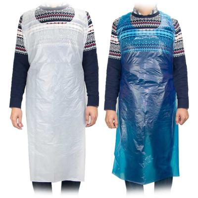 China disposable waterproof disposable white pe plastic apron for sale