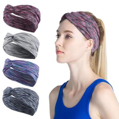 China Universal Hot Selling Amazon Fashion Sports Ladies Yoga Headband Elastic Cross Headband Sports Turban Headband Hair Accessories for sale