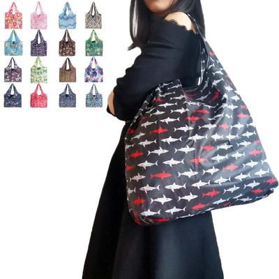 China Custom Made Reusable Lightweight Nylon Shopping Bag Logo Printed Cheap Foldable Polyester Totes for sale