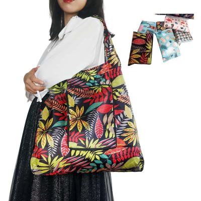 China Reusable Recyclable Shopping Bag With Zipper Folding Ladies Shoulder Bag For Groceries for sale