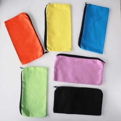 China Support Customize Size And Custom Colored Pencil Bag For Kids Cotton Large Capacity Canvas Make Up Pouch for sale