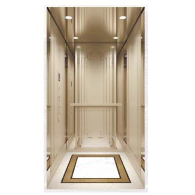 China Global Design Luxury Golden Elevator Global Design Luxury Gold Building Security FUJI Factory Offices Home Elevator for sale