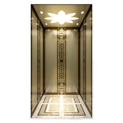 China FUJI factory factory office building security hotel 5 people residential lift gold design home elevator for sale