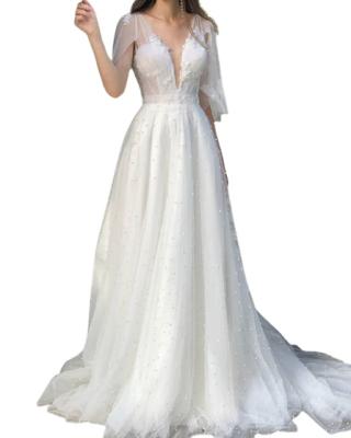 China Anti-wrinkle noble fashion elegant wedding dress with beaded decal dress bridesmaid dresses for sale