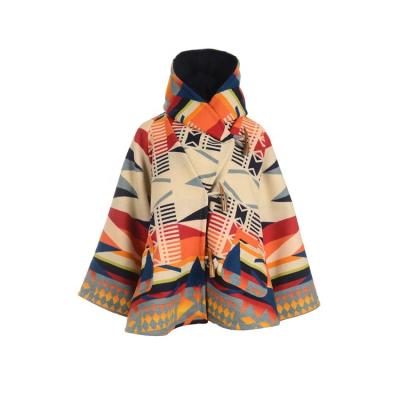 China Autumn And Winter New Breathable Long Sleeve Hooded Coat 2021 Printed Coat Woolen Women for sale