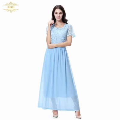 China Beautiful Women's Muslim Dress Anti-static Long Sleeve Dubai Short Dress Fashion Design Loose Plus-Size Women's Skirt for sale