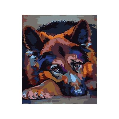 China Eco-friendly Docile Wolf Oil Painting Living Room Decoration Digital Painting Color By Numbers for sale