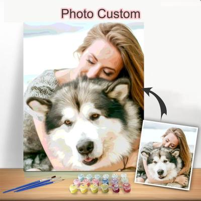 China Personalized Customization Dropshipping custom painting kits canvas Art Handmade adults diy painting custom paint by number for sale