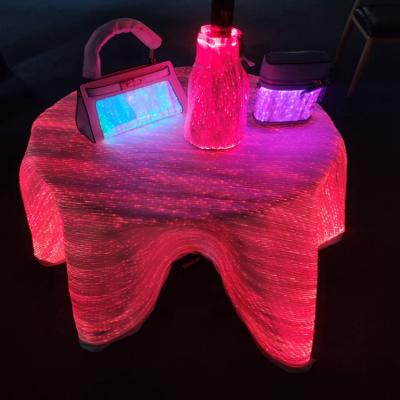 China Rayera-Mode-HIDE-LIGHT-source New-strange luminescence table flag table flag material fiber optic runner for sale