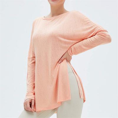 China Yoga Fitness Long Sleeves Loose Antibacterial Windproof Quick Dry Breathable High Quality Breathable Superior Fashion For Women for sale