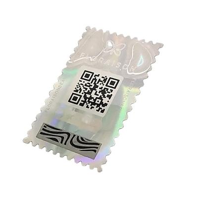 China Anti-Counterfeiting Logo Printing Custom 3d Hologram Stickers PET Security Anti-fake QR Code Silver Label for sale